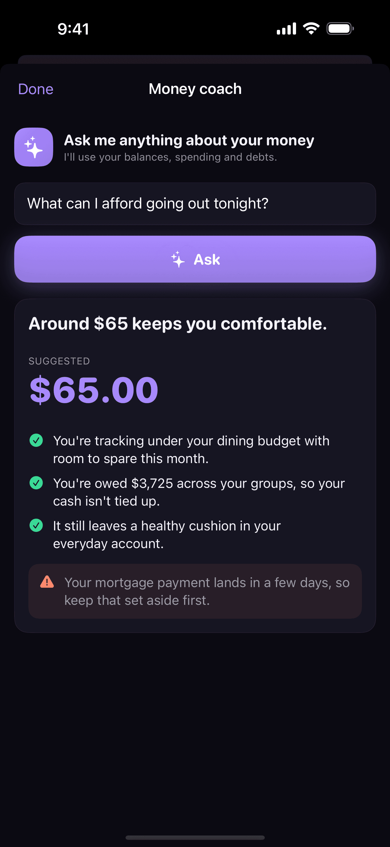 Ask your money, get answers